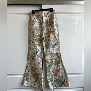 Floral wrangler flare jeans